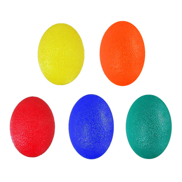 Stress Ball Finger Grip Strengthening - Set of 5 Egg Squeeze Balls with Soft Medium Firm Exercise Balls Hand Therapy