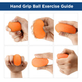 Stress Ball Finger Grip Strengthening - Set of 2 Egg Squeeze Balls with Soft Medium Firm Exercise Balls Hand Therapy