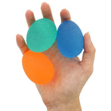 Stress Ball Finger Grip Strengthening - Set of 3 Egg Squeeze Balls with Soft Medium Firm Exercise Balls Hand Therapy