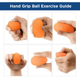 Stress Ball Finger Grip Strengthening - Set of 3 Egg Squeeze Balls with Soft Medium Firm Exercise Balls Hand Therapy