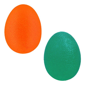 Stress Ball Finger Grip Strengthening - Set of 2 Egg Squeeze Balls with Soft Medium Firm Exercise Balls Hand Therapy