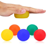 Stress Ball Finger Grip Strengthening - Set of 5 Round Squeeze Balls with Soft Medium Firm Exercise Balls Hand Therapy
