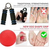 Stress Ball Finger Grip Strengthening - Set of 5 Round Squeeze Balls with Soft Medium Firm Exercise Balls Hand Therapy