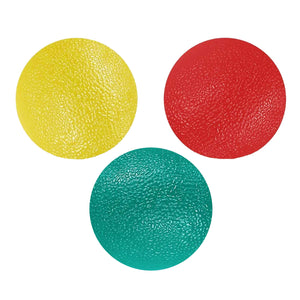 Stress Ball Finger Grip Strengthening - Set of 3 Round Squeeze Balls with Soft Medium Firm Exercise Balls Hand Therapy