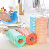 Multi-Purpose Reusable Cleaning Towels Pack - 2 Rolls Hi-Absorbent Washable Non-Woven Fabric Cleaning Towels