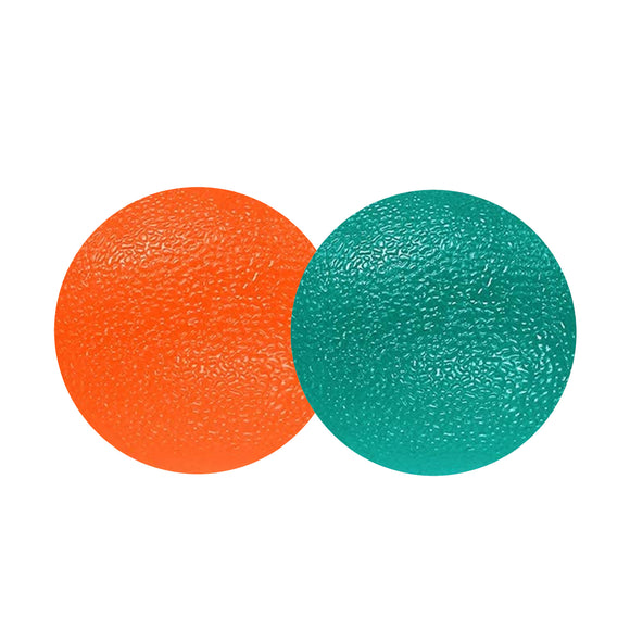 Stress Ball Finger Grip Strengthening - Set of 2 Round Squeeze Balls with Soft Medium Firm Exercise Balls Hand Therapy