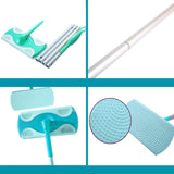 Flat Floor Swivel Static Cleaning Mop Sweeper with Adjustable & Extendable Handle for Wet or Dry Floor Cleaning Tool