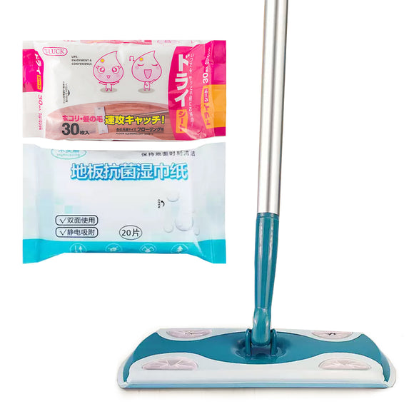 Floor Cleaning Mops Sweeper 3-in-1 Starter Kit with Electrostatic Wet & Dry Wipes Pads for Hardwood Laminate Tile Marble