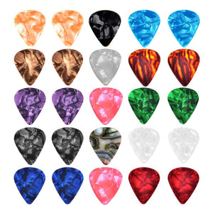 Guitar Picks Variety Pack - 25 pcs Colorful Guitar Picks Medium 0.71mm Celluloid