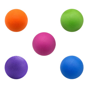 Single Lacrosse Ball Body Massage Ball - Set of 5 Myofascial Release Muscle Relief Yoga Gym Fitness Exercise Ball