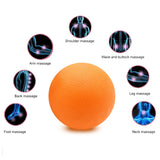 Single Lacrosse Ball Body Massage Ball - Set of 5 Myofascial Release Muscle Relief Yoga Gym Fitness Exercise Ball