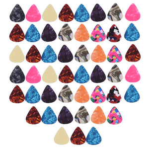 Celluloid Guitar Picks - 50 pcs Variety Pack Medium Plectrum Assorted