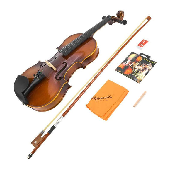 4/4 Full Size Violin with Column, Bow, Rosin, String & Cleaning Cloth