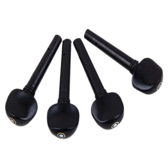 Violin Tuning Pegs with Fish Eye Set of 4 Black Ebony Wood for 4/4