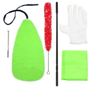 Flute Cleaning Kit - Cleaning Rod, Cloth, Brush, Gloves, Screwdriver