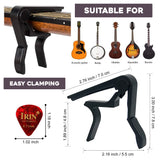 Quick Change Black Guitar Capo and 5Pcs Celluloid Picks Variety Pack Medium