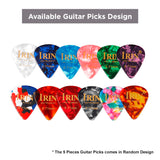 Quick Change Black Guitar Capo and 5Pcs Celluloid Picks Variety Pack Medium