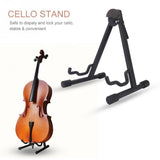 Cello Stand Adjustable Foldable Black Metal Stand for Cello 1/8 - 4/4