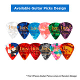 Quick Change Blue Guitar Capo and 5Pcs Celluloid Picks Variety Pack Medium