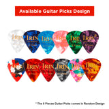 Quick Change Red Guitar Capo and 5Pcs Celluloid Picks Variety Pack Medium