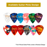 Quick Change Yellow Guitar Capo and 5Pcs Celluloid Picks Variety Pack Medium