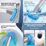 Toilet Cleaning Tool Set - Disposable Toilet Bowl Brush and Holder with Toilet Wand Scrubber Sponge Head Refill