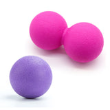 Lacrosse Body Massage Ball - Set of 2 Single & Double Peanut Balls For Myofascial Release Therapy Muscle Relief Yoga Exercise