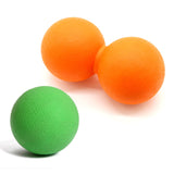 Lacrosse Body Massage Ball - Set of 2 Single & Double Peanut Balls For Myofascial Release Therapy Muscle Relief Yoga Exercise