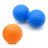 Lacrosse Body Massage Ball - Set of 2 Single & Double Peanut Balls For Myofascial Release Therapy Muscle Relief Yoga Exercise