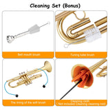 Professional Trumpet Brass Marching Bond with Hard Case & Cleaning Kit