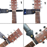 Black Leather Guitar Neck Strap Button for Acoustic Classical Guitar