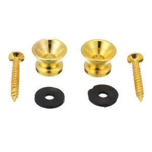 Guitar Strap Locks Button Gold Metal End Pin Screw Acoustic Classical