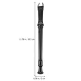 Black Soprano Descant Recorder 8 Holes with Cleaning Rod, Finger Chart & Case Bag