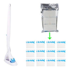 Toilet Cleaning Tool Kit - Disposable Toilet Bowl Brush Holder Stand with Toilet Wand Scrubber Sponge Pad Refill