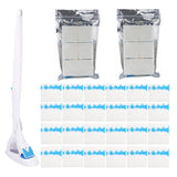 Toilet Cleaning Tool Kit - Disposable Toilet Bowl Brush Holder Stand with Toilet Wand Scrubber Sponge Pad Refill