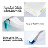 Toilet Cleaning Tool Kit - Disposable Toilet Bowl Brush Holder Stand with Toilet Wand Scrubber Sponge Pad Refill