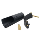 Alto Saxophone Mouthpiece Cap and Leather Ligature with Golden Screw