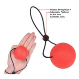 Secure Stress Ball On A String - Set of 3 Hand Physical Therapy Relief Round Squeeze Balls with Soft Medium Firm Finger Grip Exercise Balls