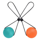 Secure Stress Ball On A String - Set of 2 Hand Physical Therapy Relief Round Squeeze Balls with Soft Medium Firm Finger Grip Exercise Balls