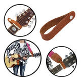 Brown Leather Guitar Neck Strap Button for Acoustic Classical Guitar