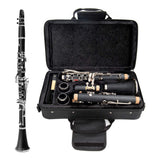 Clarinet Ebony Wood 17 Nickel Keys Student Band with Case & Accessory