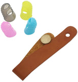 Guitar Fingertip Protectors and Brown Leather Guitar Neck Strap Tie