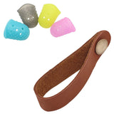 Guitar Fingertip Protectors and Brown Leather Guitar Neck Strap Tie