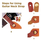 Guitar Fingertip Protectors and Brown Leather Guitar Neck Strap Tie