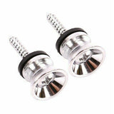 Guitar Strap Locks Button Silver Metal EndPin Screw Acoustic Classical