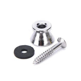 Guitar Strap Locks Button Silver Metal EndPin Screw Acoustic Classical