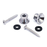 Guitar Strap Locks Button Silver Metal EndPin Screw Acoustic Classical