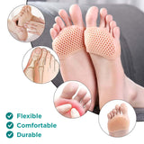Metatarsal Pads Ball of Foot Cushion Forefoot Pad Pain Relief Socks Soft Silicone Gel Honeycomb Pads