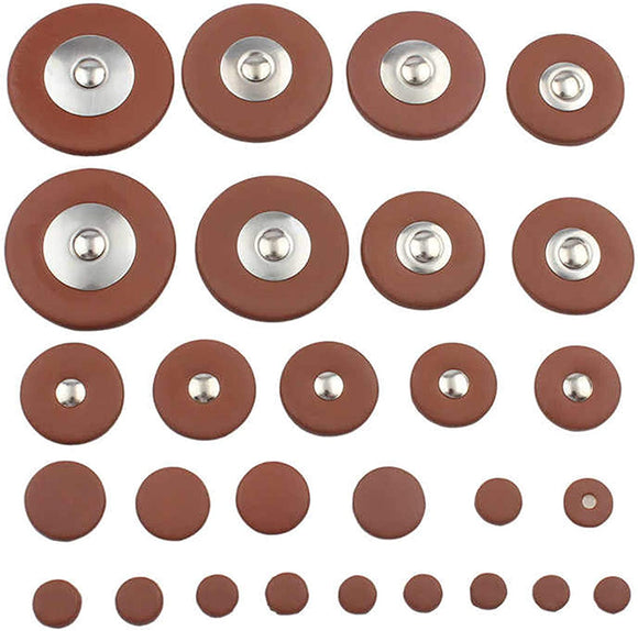 Soprano Saxophone Leather Pads Replacement (28 pcs)